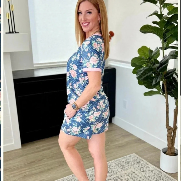 Shirley & Stone Floral Polka dot short pajama‎ set - Picture 2 of 6